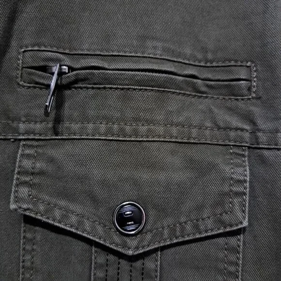 Outdoor Jacket Gorpcore Retro Utility Military Casual Jacket Olive Green Large - Picture 9 of 17